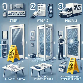DALL·E-2024-10-28-23.30.32-A-detailed-image-showing-three-steps-to-take-when-a-glass-door-breaks.-Step-1_-Clear-the-area-and-warn-others-represented-by-a-broken-glass-door-with-320x320.webp